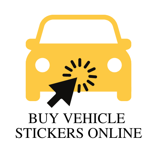 vehicle sticker button